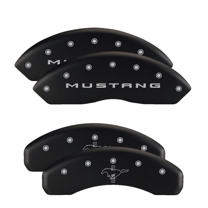 MGP 4 Caliper Covers Engraved Front 2015/Mustang Engraved Rear 2015/Bar & Pony Black fnsh silver ch-thumbmail-3