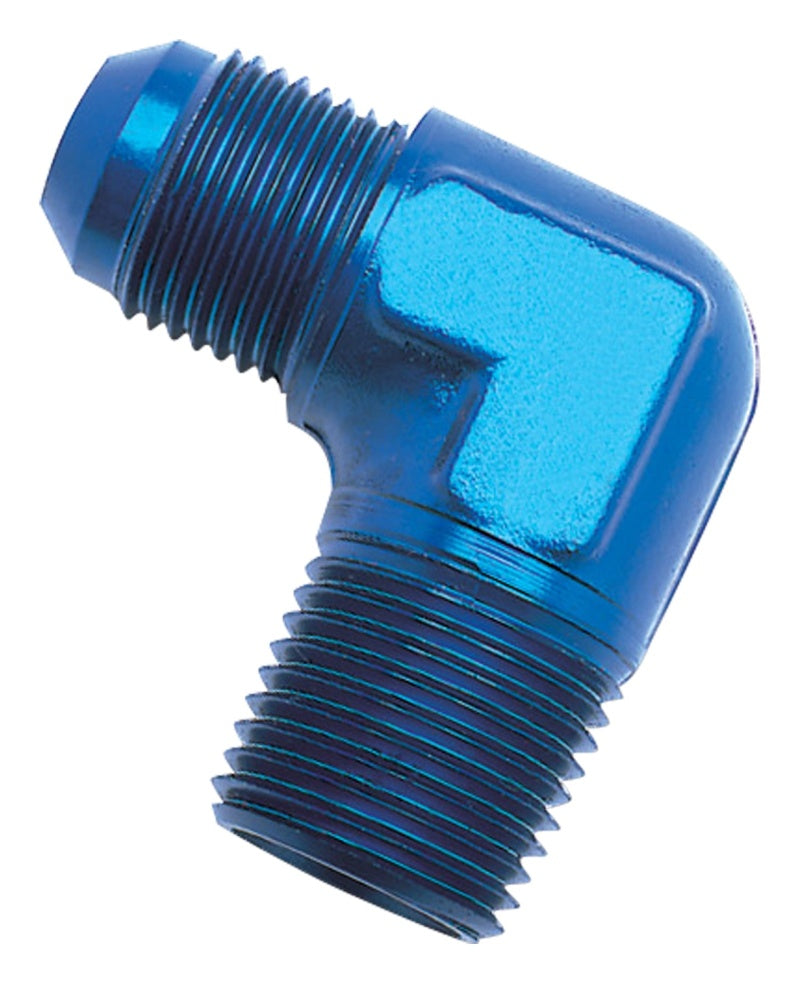 Russell Performance -4 AN to 1/4in NPT 90 Degree Flare to Pipe Adapter (Blue)-thumbmail-3