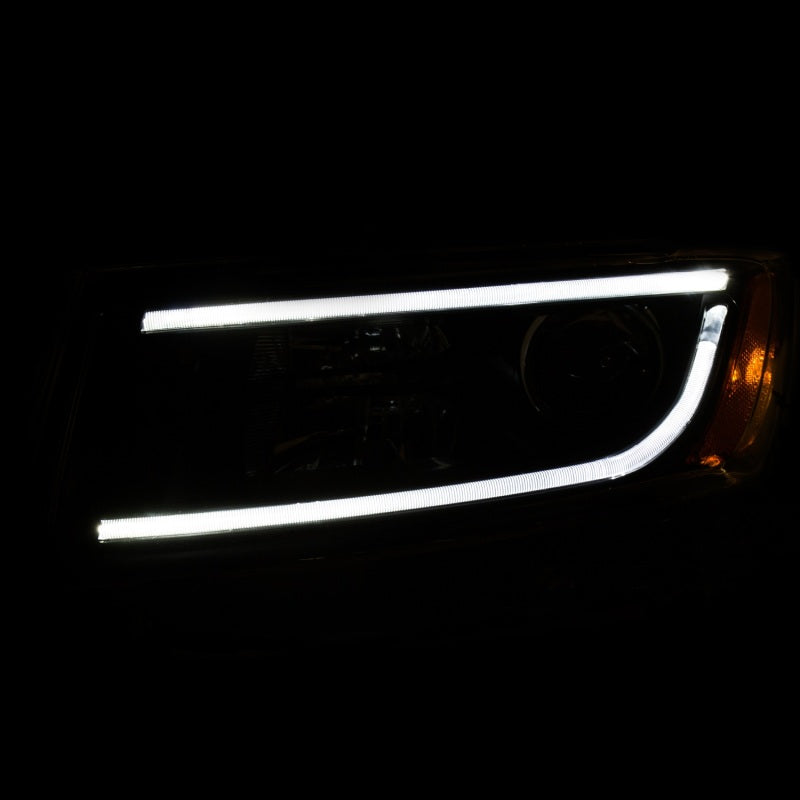 ANZO 2014-2015 Jeep Grand Cherokee Projector Headlights w/ Plank Style Design Black-thumbmail-3