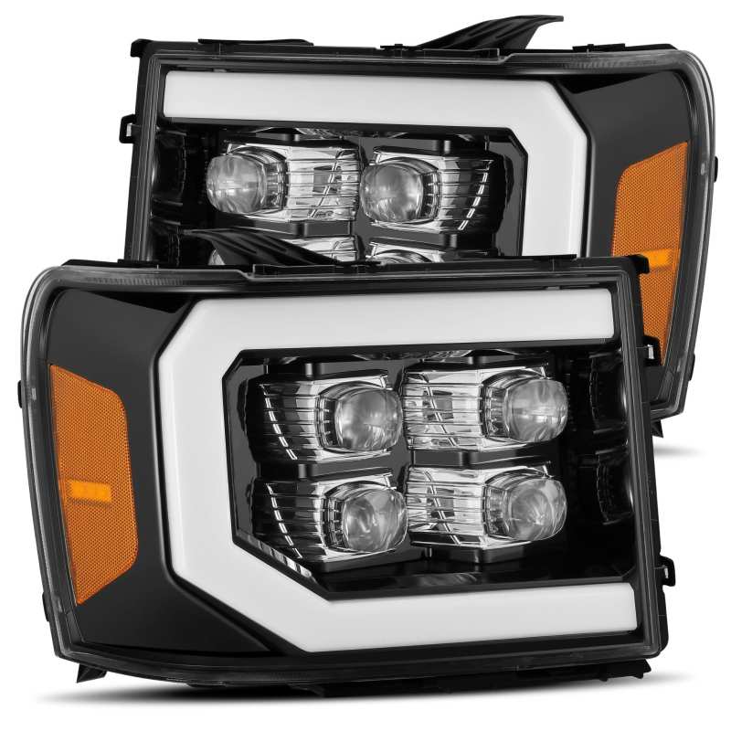 AlphaRex 07-13 GMC 1500HD NOVA LED Proj Headlights Plank Style Chrome w/Activ Light/Seq Signal/DRL-thumbmail-2