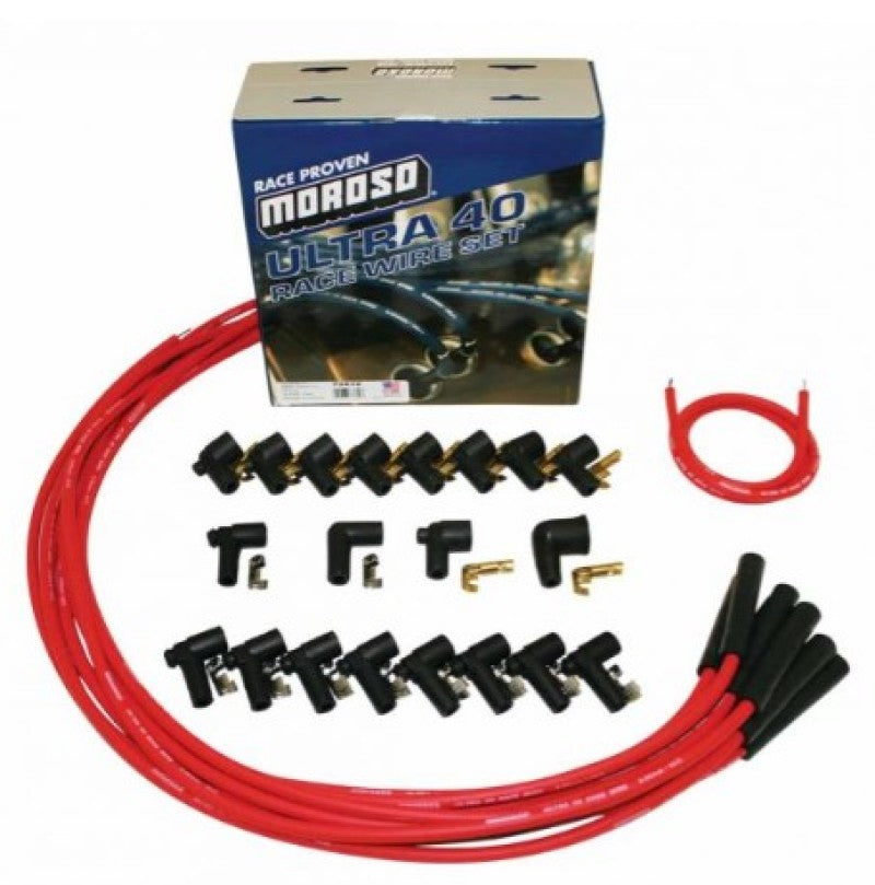 Moroso Universal Ignition Wire Set - Ultra 40 - Unsleeved - Straight - Red-thumbmail-1