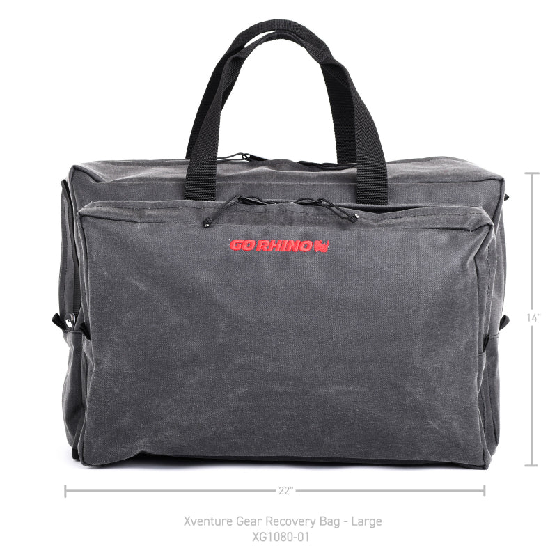 Go Rhino XVenture Gear Bag - Large (13x14x22in. Closed) 12oz Waxed Canvas - Black-thumbmail-6