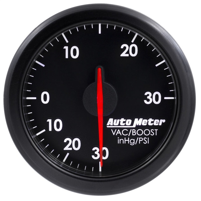Autometer Airdrive 2-1/6in Boost/Vac Gauge 30in HG/30 PSI - Black-thumbmail-2