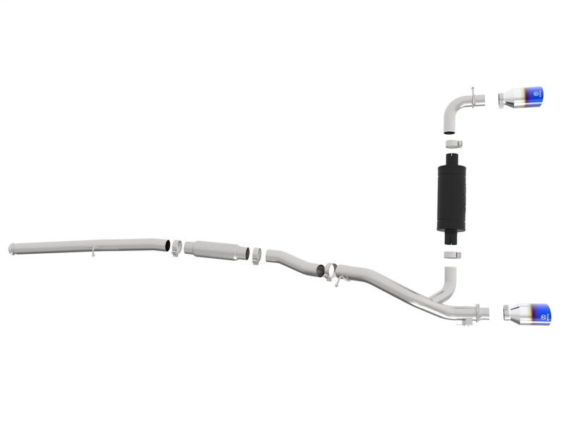 aFe Takeda 3in 304 SS Cat-Back Exhaust System w/ Blue Flame Tip 16-18 Ford Focus RS I4-2.3L (t)-thumbmail-5