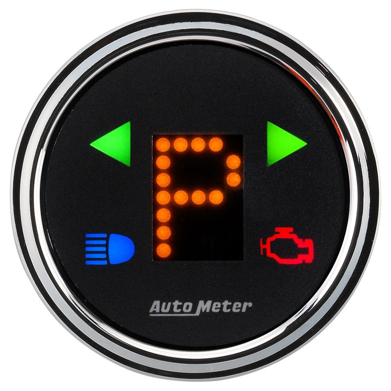 Autometer Designer 2-1/16in Chrome Domed Lens Black Dial PRNDL Gauge-thumbmail-3