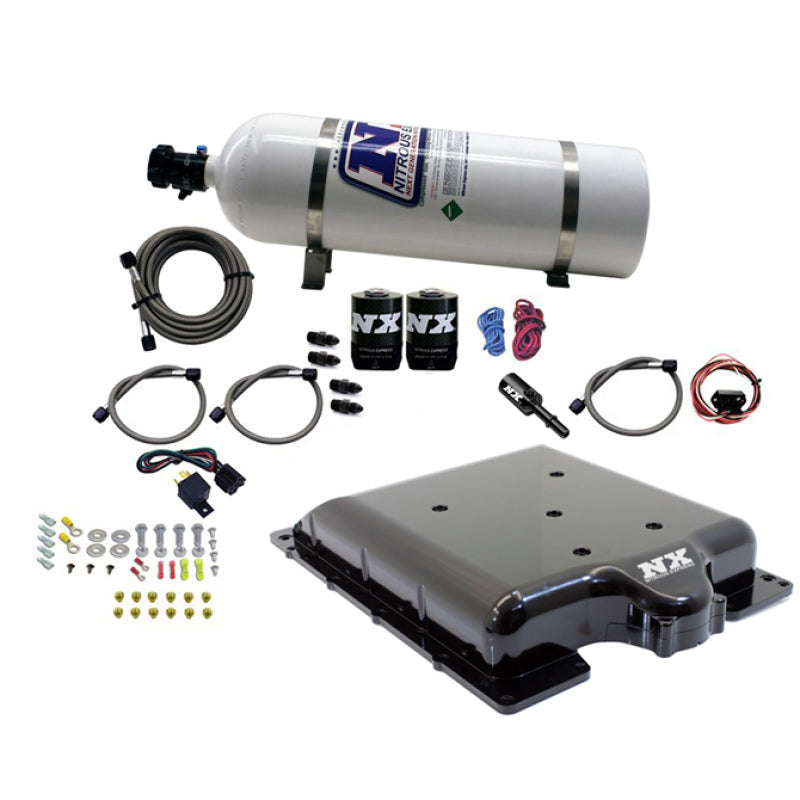 Nitrous Express Dodge Hellcat/Demon Supercharger Lid Nitrous Kit (100-400HP) w/15lb Bottle-thumbmail-1