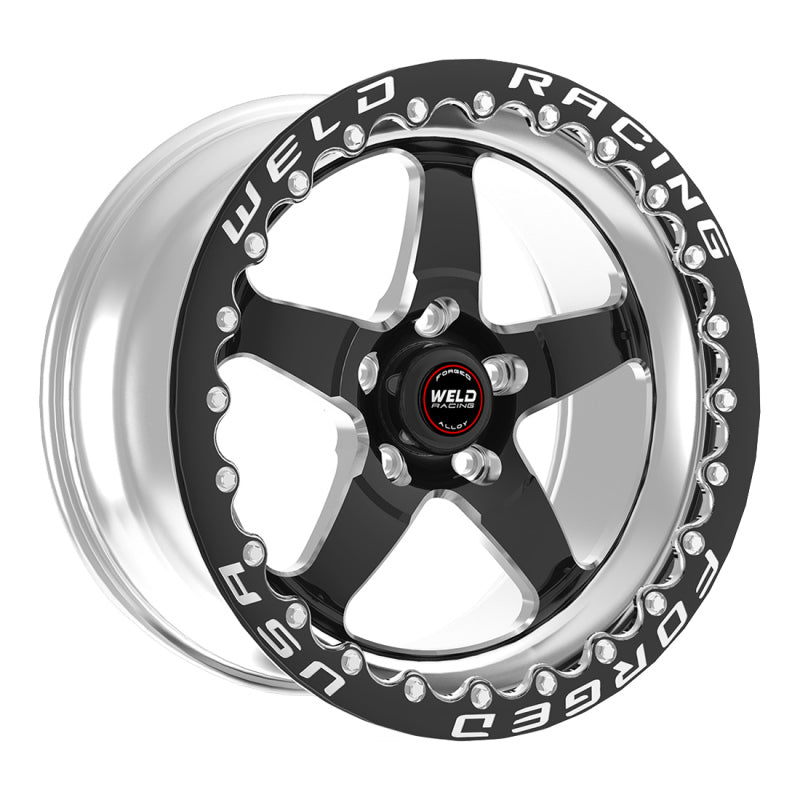 Weld S71 15x8.33 / 5x4.75 BP / 4.5in. BS Black Wheel (Low Pad) - Black Single Beadlock MT-thumbmail-2