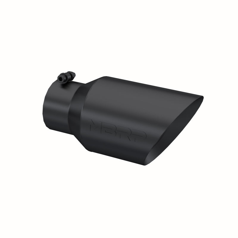 MBRP Universal Tip 6 O.D. Dual Wall Angled 4 inlet 12 length - Black Finish-thumbmail-3