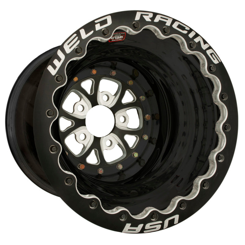 Weld V-Series 16x16 / 5x4.75 BP / 5in. BS Black Wheel - Black Double Beadlock-thumbmail-1