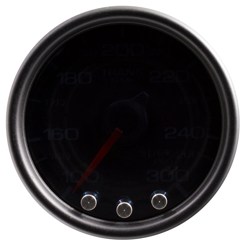 Autometer Spek-Pro Gauge Trans Temp 2 1/16in 300f Stepper Motor W/Peak & Warn Blk/Smoke/Blk-thumbmail-1