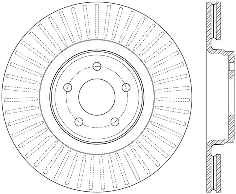 StopTech 14+ Ford Focus ST w/ 335mm Brakes Front Right Slotted & Drilled Rotor-thumbmail-1