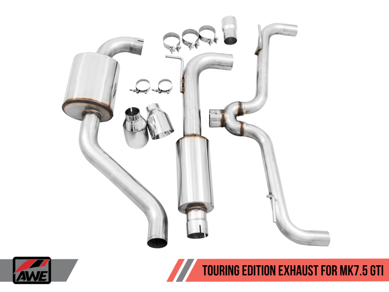 AWE Tuning Volkswagen GTI MK7.5 2.0T Touring Edition Exhaust w/Chrome Silver Tips 102mm-thumbmail-3