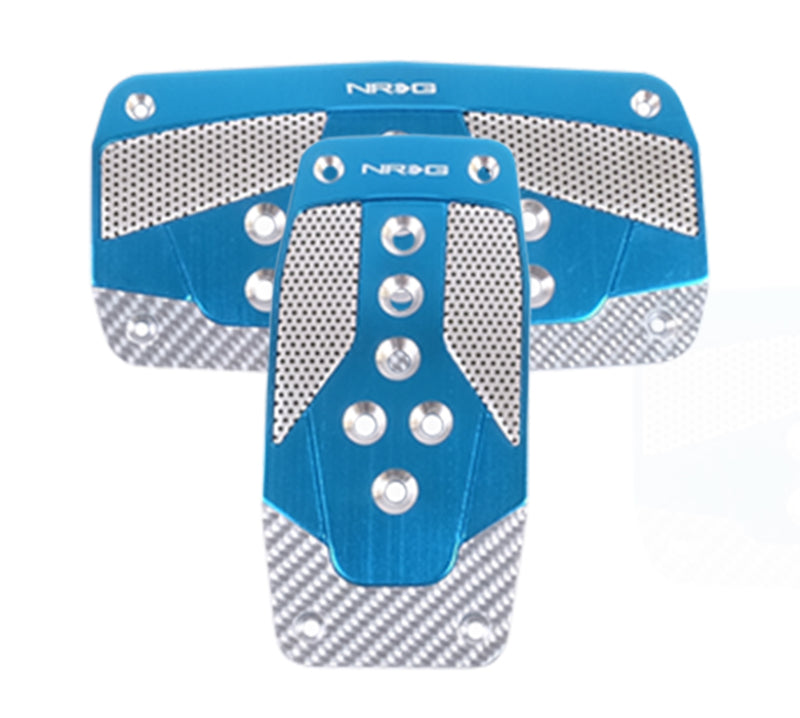 NRG Aluminum Sport Pedal A/T - Blue w/Silver Carbon-thumbmail-2