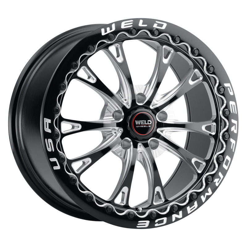 Weld S908 18X10 Belmont Drag Beadlock 5X120 ET45 BS7.25 Gloss Black MIL Dia 78.1-thumbmail-1