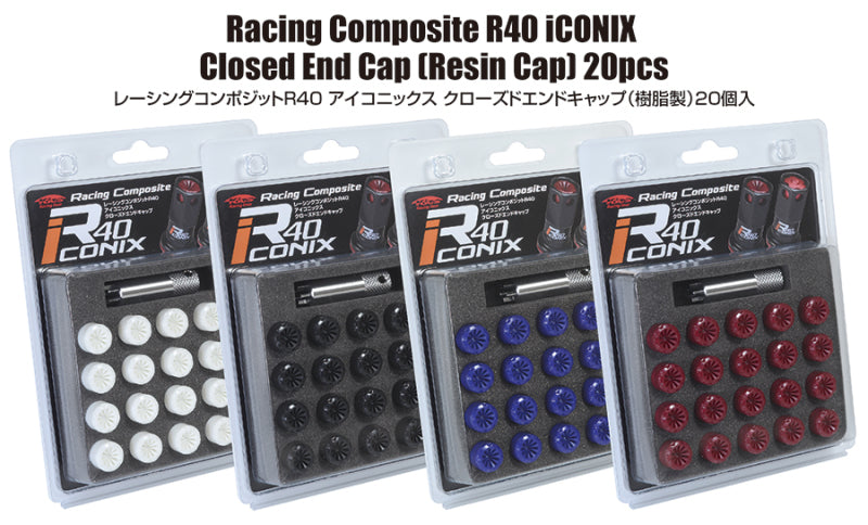 Project Kics 12x1.25 R40 Iconix Plastic Caps Red 20 Pieces-thumbmail-1
