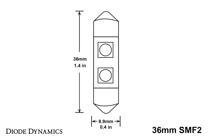 Diode Dynamics 36mm SMF2 LED Bulb - Red (Single)-thumbmail-2