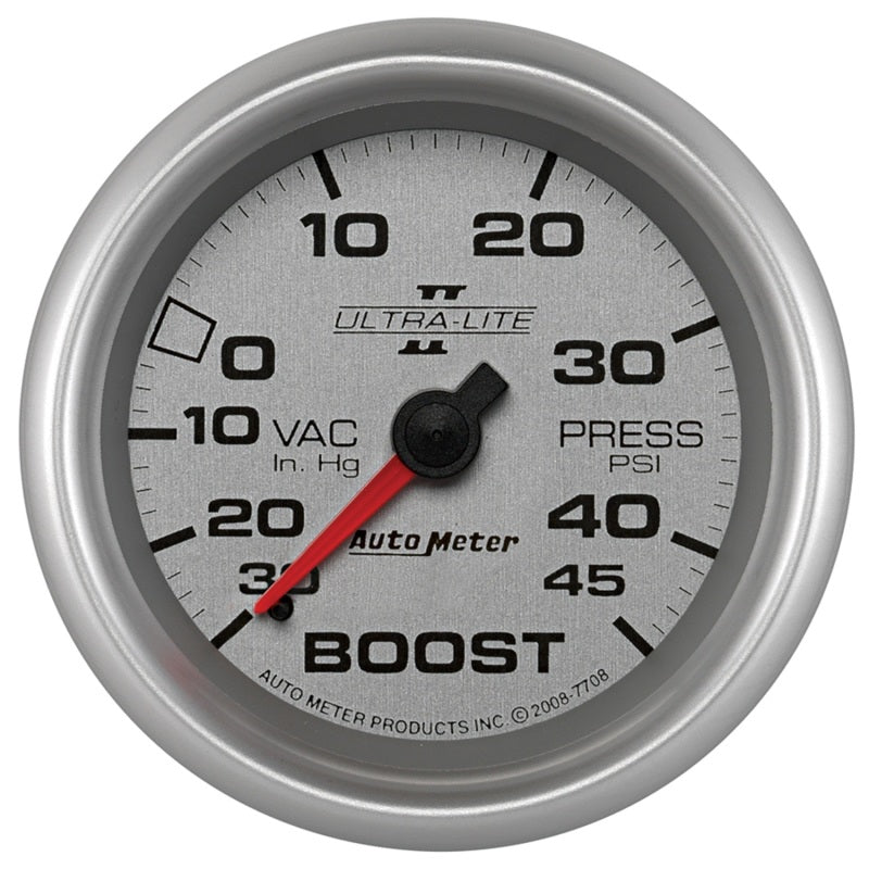 Autometer UL II 2 5/8inch 30 IN HG/45 PSI Mechanical Boost/Vacuum Gauge-thumbmail-1
