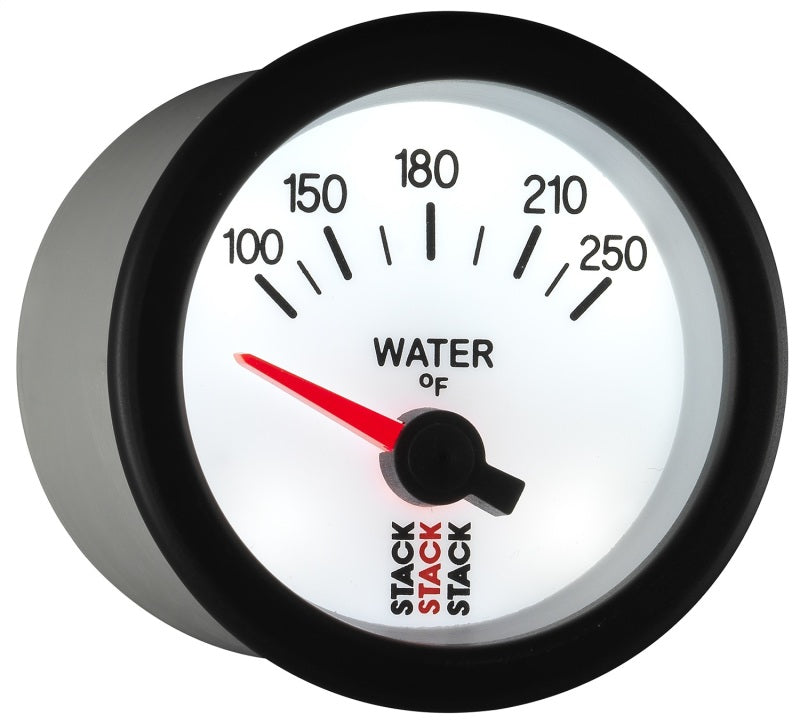 Autometer Stack 52mm 100-250 Deg F 1/8in NPTF Electric Water Temp Gauge - White-thumbmail-3