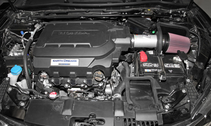 K&N 13-14 Honda Accord 3.5L V6 69 Series Typhoon Air Intake System - Silver Cold Air Intake Kit-thumbmail-3