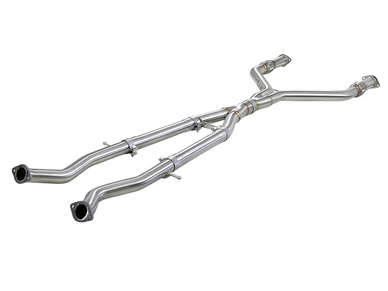 aFe Takeda 2.5in to 3in 304 SS Y-Pipe Exhaust System 16-18 Infiniti Q50/Q60 V6-3.0L (tt)-thumbmail-1