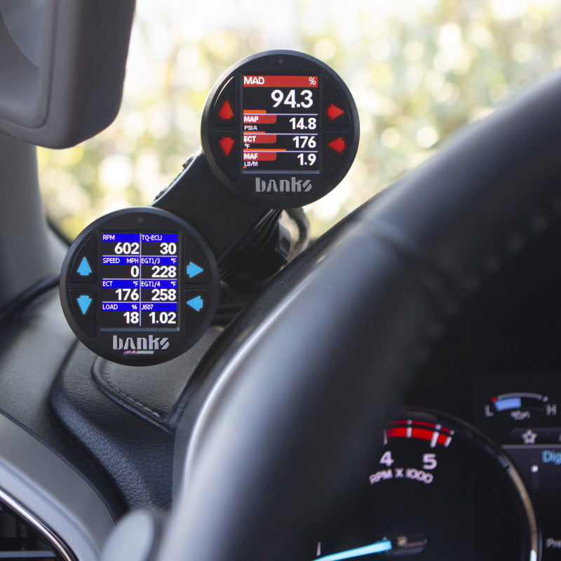 Banks Power Dual Gauge Pod Suction Mount For iDash 1.8 And 52mm Gauges-thumbmail-7