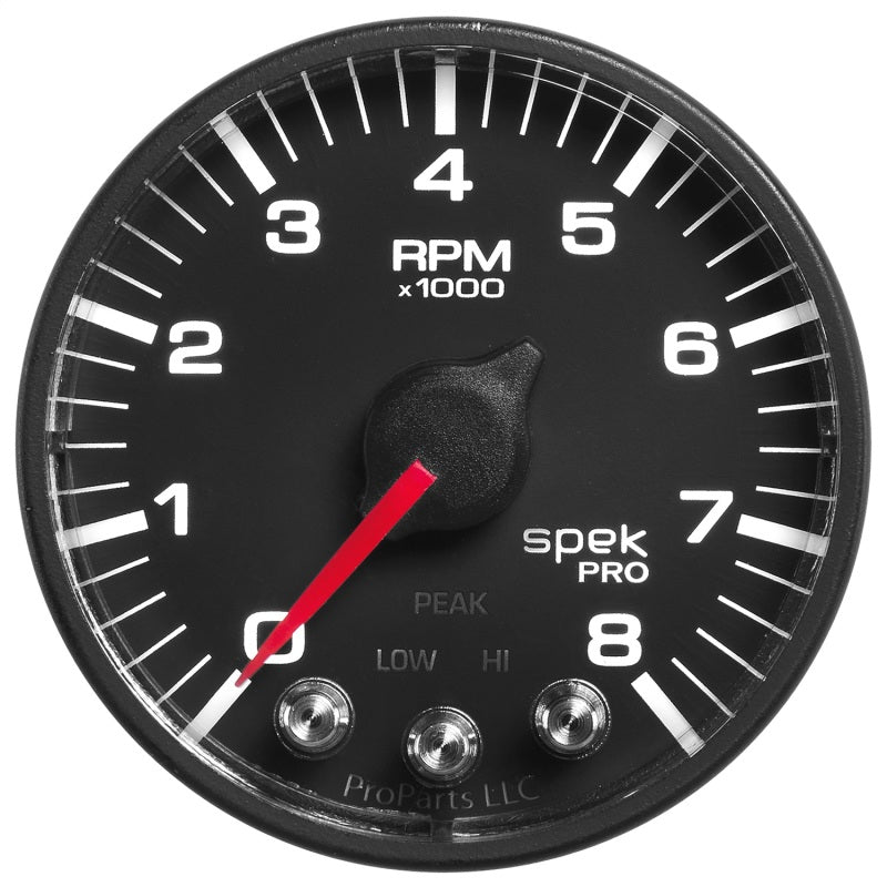 Autometer Spek-Pro Black 2 1/16 inch 8K RPM Tach w/ Shift Light and Peak Memory-thumbmail-4