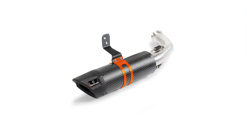 Remus 2018 KTM 125 Duke 11kW (Euro 4) Sport Flow Carbon Slip On w/Orange Clamp-thumbmail-1