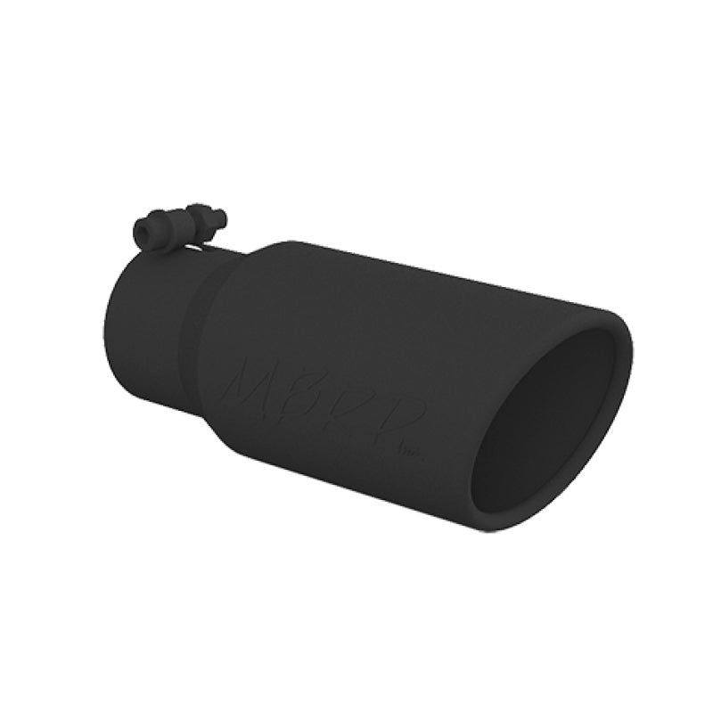 MBRP Universal Tip 4in OD 3in Inlet 10in Length Angled Rolled End Black-thumbmail-2