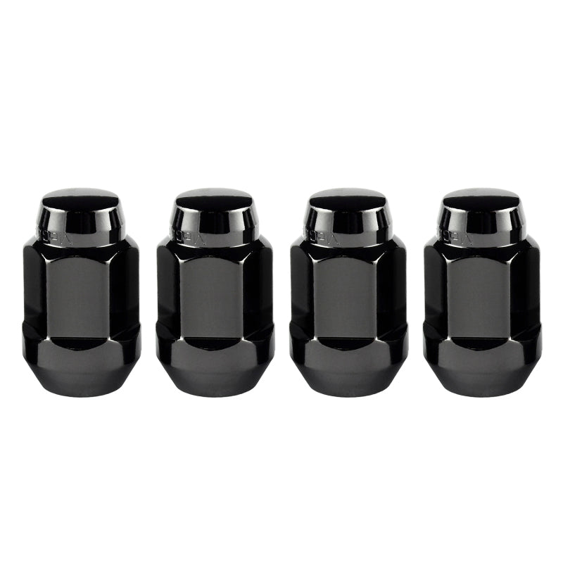 McGard Hex Lug Nut (Cone Seat Bulge Style) M14X1.5 / 22mm Hex / 1.635in. Length (4-Pack) - Black-thumbmail-6
