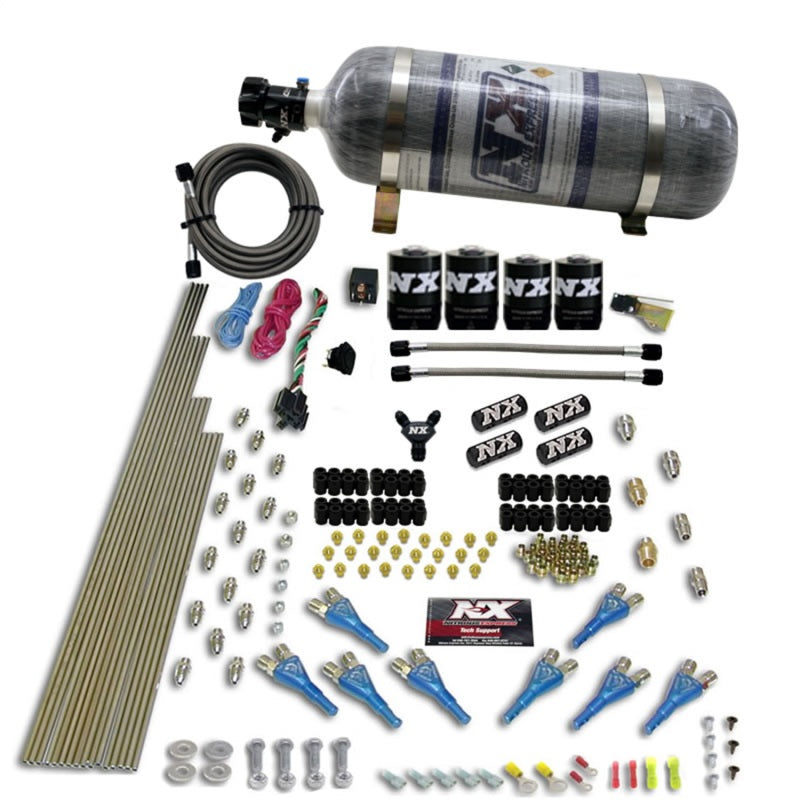 Nitrous Express 8 Cyl Shark Direct Port 4 Solenoids Nitrous Kit (200-600HP) w/Composite Bottle-thumbmail-2