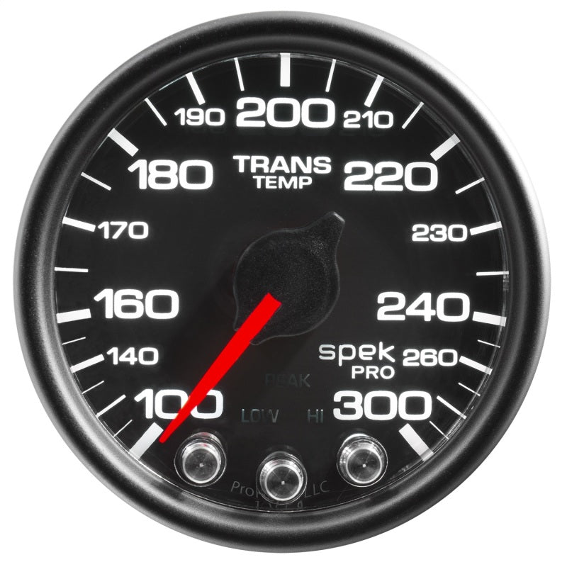 Autometer Spek-Pro Gauge Trans Temp 2 1/16in 300f Stepper Motor W/Peak & Warn Blk/Blk-thumbmail-1