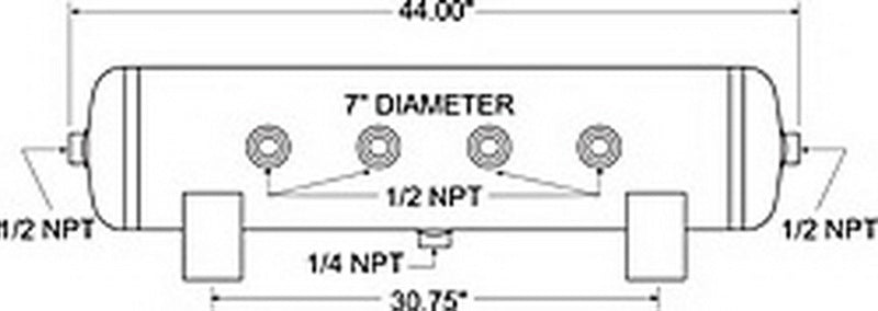 Firestone Air Tank 20 Gallon 12in. x 44in. (6) 1/2in. NPT Ports 150 PSI Max - Black (WR17609277)-thumbmail-1