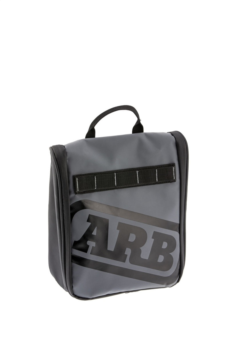ARB Toiletries Bag Charcoal Finish w/ Red Highlights PVC Outer Shell Mesh Pockets Mirror-thumbmail-1