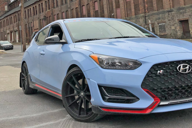 Rally Armor 19-22 Hyundai Veloster N Black UR Mud Flap w/ White Logo-thumbmail-3