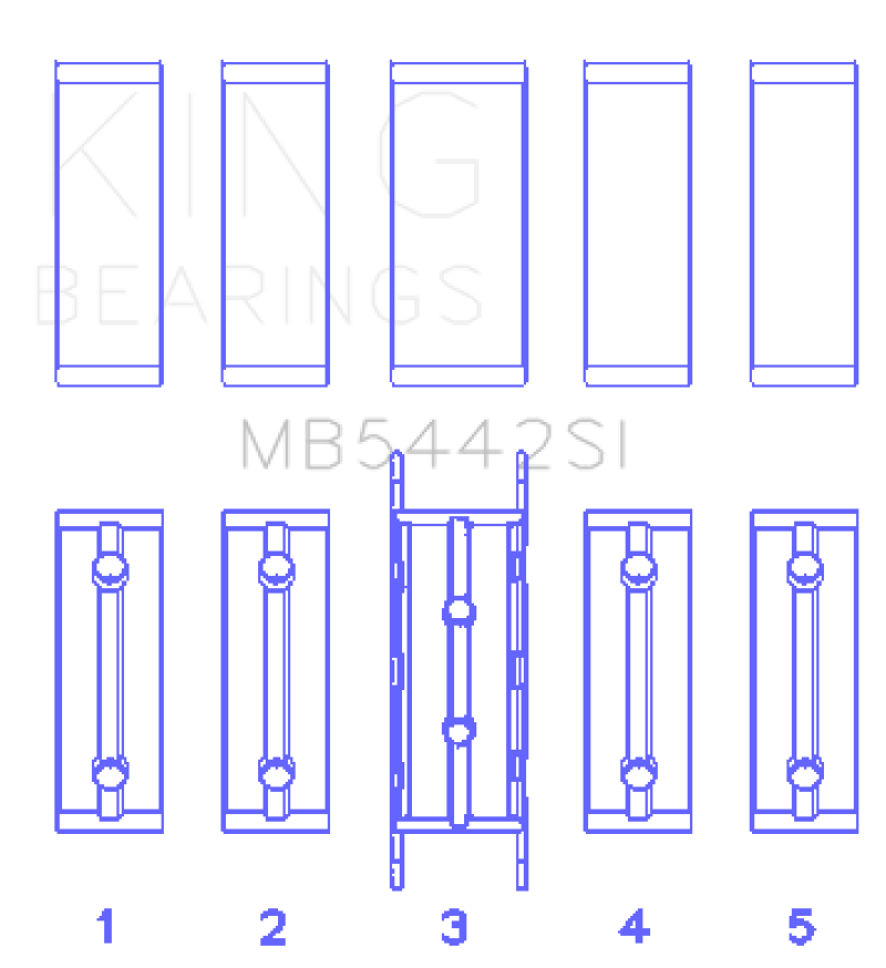 King Ford/Mazda Duratec 2.0/2.3 DOHC (Size 0.75) Silicon Bi-Metal Aluminum Main Bearing Set-thumbmail-1