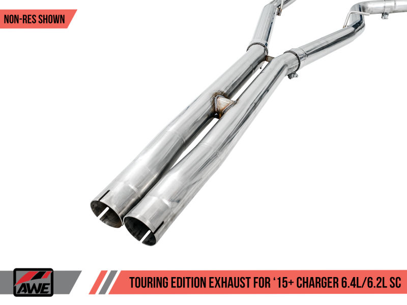 AWE Tuning 2015+ Dodge Charger 6.4L/6.2L SC Non-Resonated Touring Edition Exhaust - Silver Tips-thumbmail-5