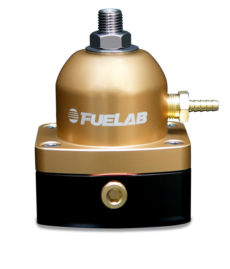 Fuelab 545 EFI Adjustable Mini FPR In-Line 25-90 PSI (1) -6AN In (1) -6AN Return - Gold-thumbmail-1