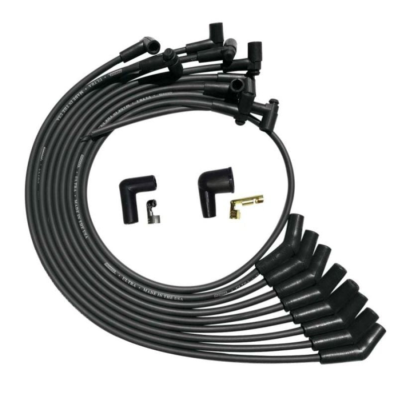 Moroso SB Ford 260289302 135 Deg Plug Boots HEI Unsleeved Ultra Spark Plug Wire Set - Black-thumbmail-1