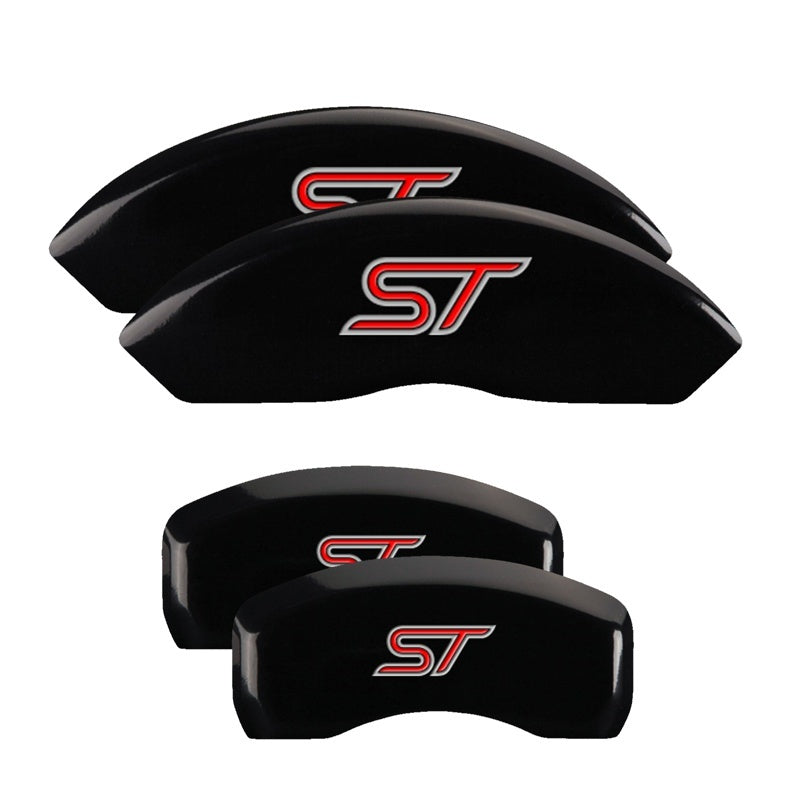 MGP 4 Caliper Covers Engraved Front & Rear No bolts/ST Black finish silver ch-thumbmail-3