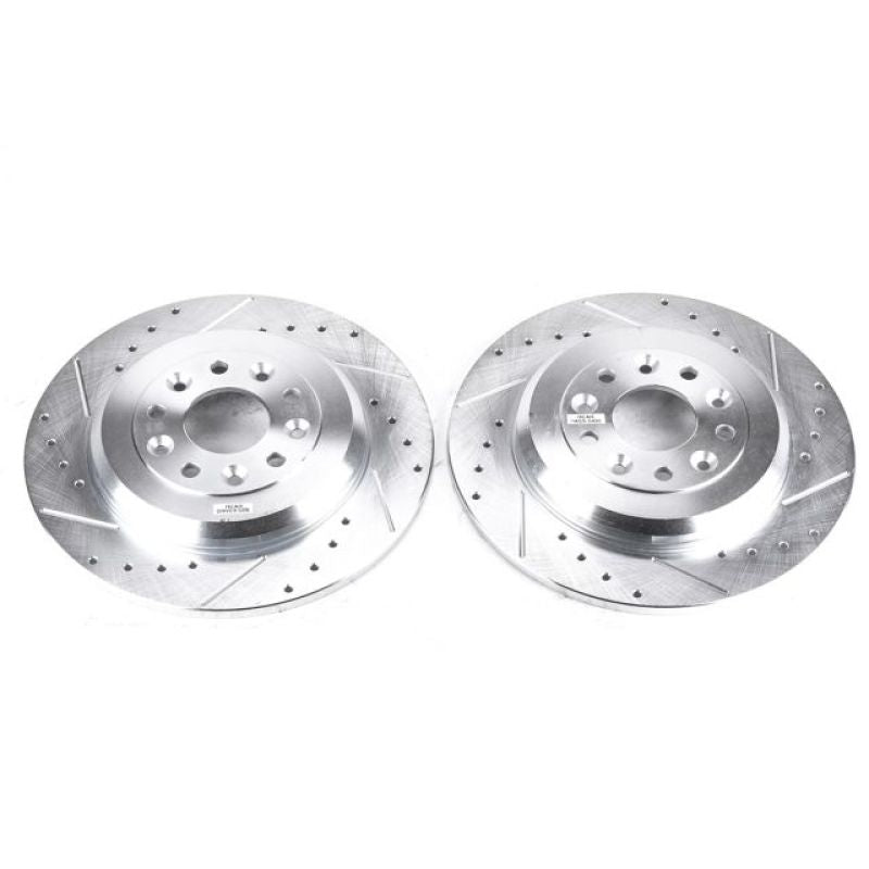 Power Stop 11-15 Ford Edge Rear Evolution Drilled & Slotted Rotors - Pair-thumbmail-1