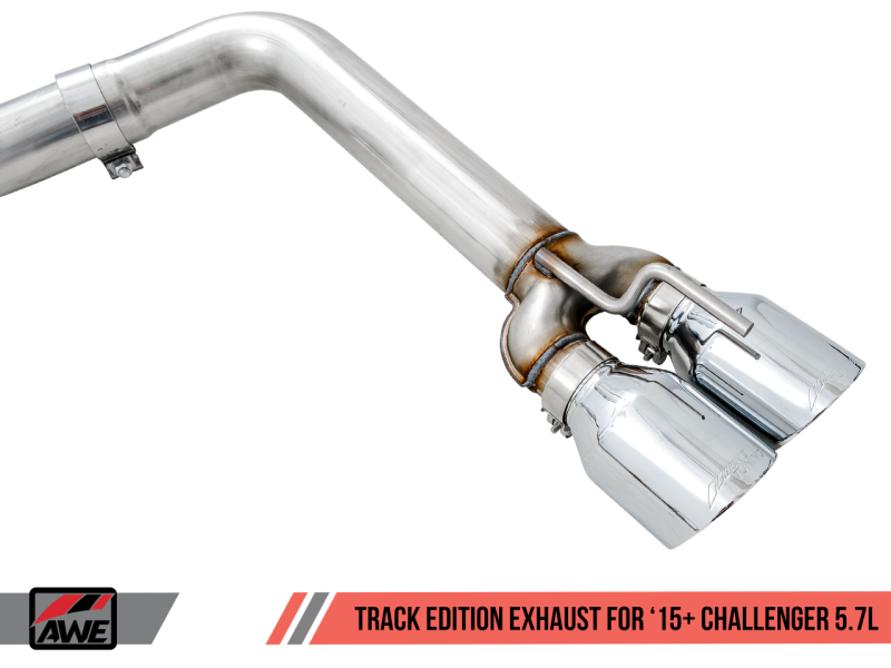 AWE Tuning 2017+ Dodge Challenger 5.7L Track Edition Exhaust - Chrome Silver Quad Tips-thumbmail-7