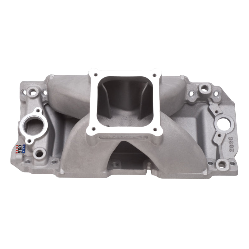 Edelbrock Manifold BBC Short Deck Super Victor 565 Conventional Rect Port Heads-thumbmail-2