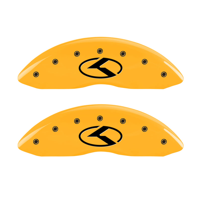 MGP 4 Caliper Covers Engraved Front & Rear Circle K/Kia Yellow finish black ch-thumbmail-2