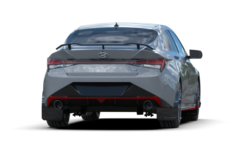 Rally Armor 2022 Hyundai Elantra N & N Line Black Mud Flap w/ Grey Logo-thumbmail-2