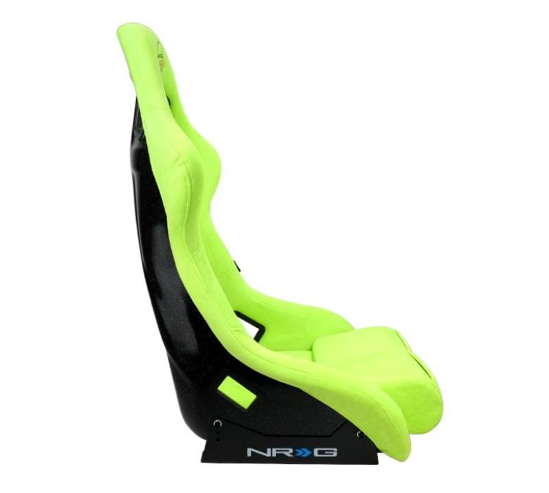 NRG FRP Bucket Seat PRISMA Edition - Large (Neon Green Alcantara/  Pearlized Back)-thumbmail-2