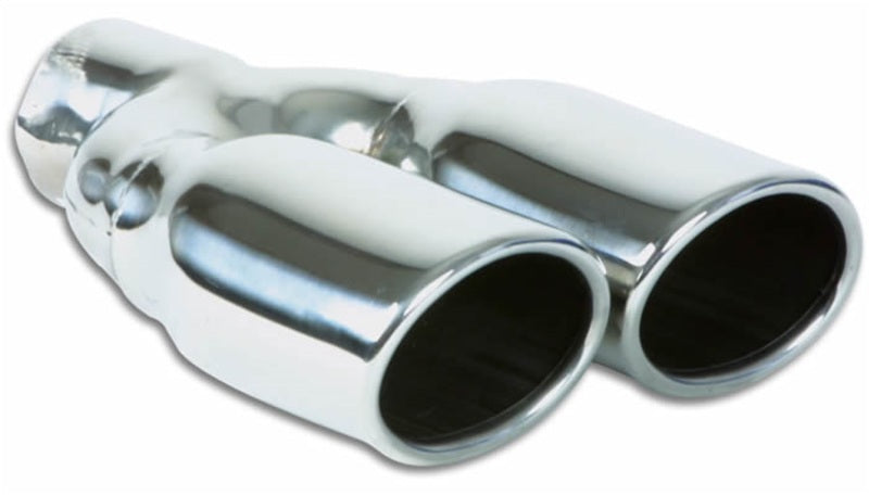 Vibrant Dual 3.25in x 2.75in Oval SS Exhaust Tip (Single Wall Angle Cut Rolled Edge)-thumbmail-1