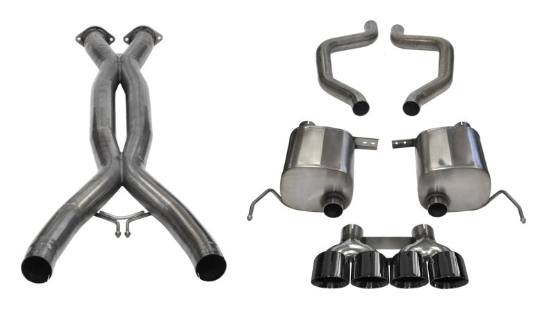 Corsa 15-19 Chevy Corvette Z06 3in Cat Back Exhaust, Black Pro-Series Quad 4.5in Tip (Xtreme)-thumbmail-1