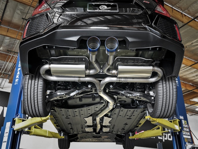 aFe Takeda 3in 304 SS Cat-Back Exhaust System w/ Blue Tips 2017+ Honda Civic Si 4Dr I4 1.5L (t)-thumbmail-3