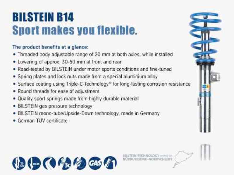 Bilstein B14 2008 Volkswagen GTI Base Front and Rear Suspension Kit-thumbmail-1