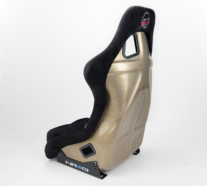 NRG FRP Bucket Seat ULTRA Edition - Large (Black Alcantara/Gold Glitter Back)-thumbmail-2